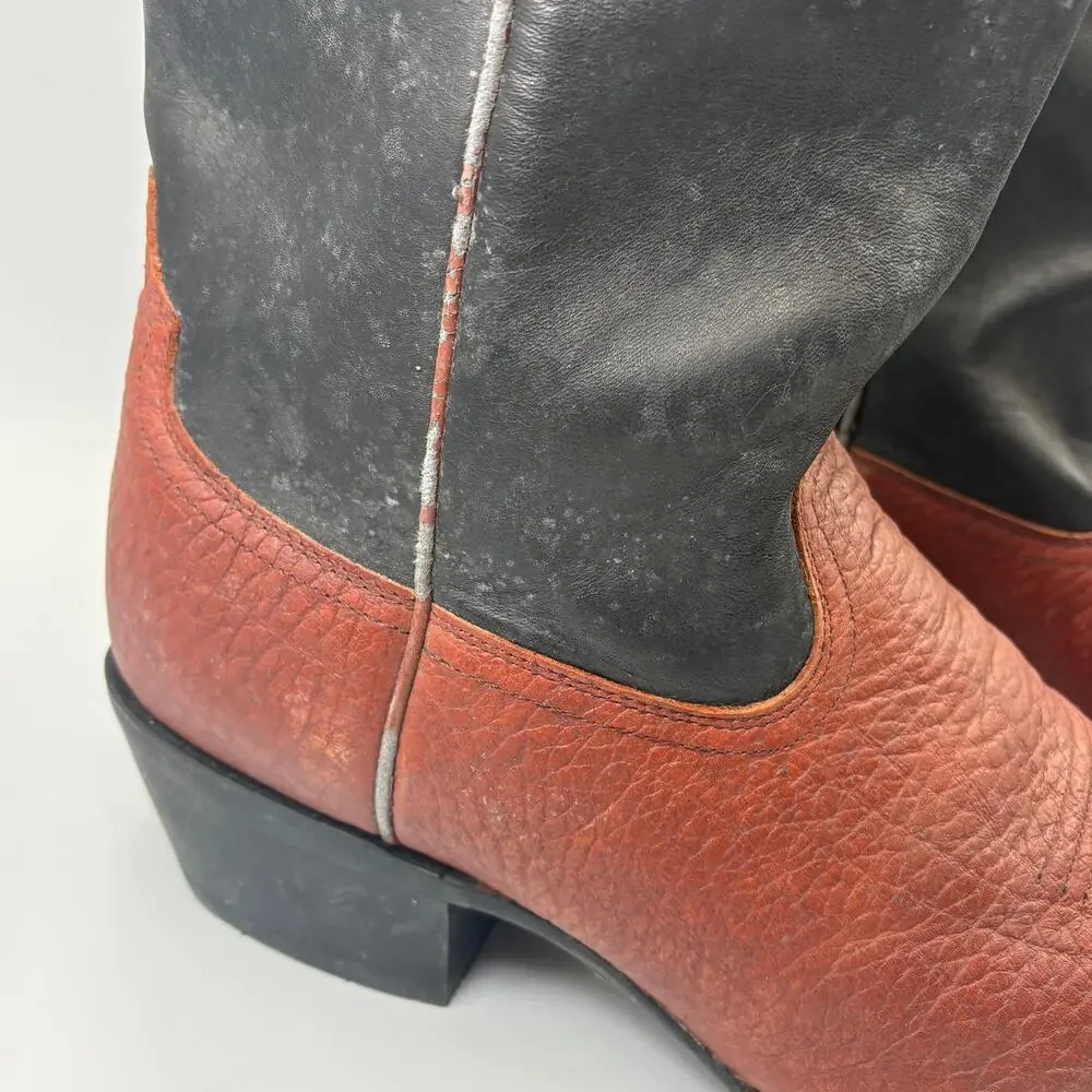 ARIAT Heritage 2-Tone Brown Black Leather Cowboy Western Boots 34693 13 EE Wide